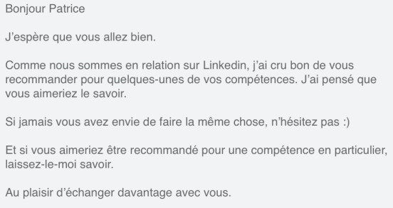 recommandation réciproque